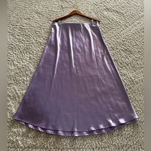 Elegant Lavender Satin Skirt